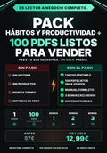 Pack hábitos y productividad + Biblioteca PLR — 100 PDFs Listos para Vender